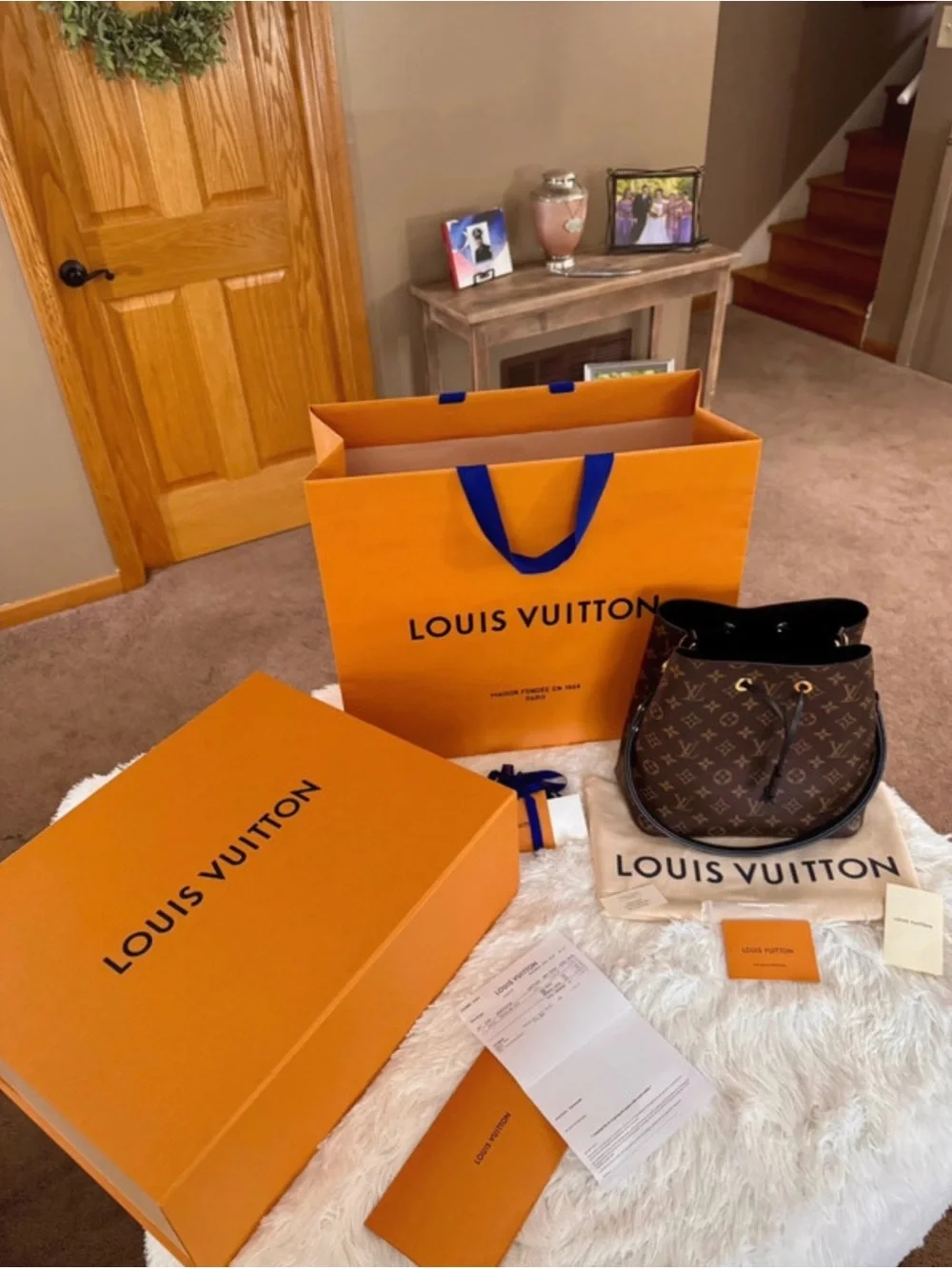 Louis Vuitton Brown Monogram Canvas Drawstring Hobo